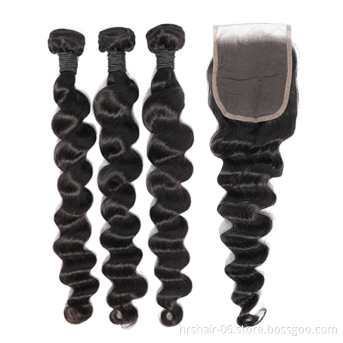 10A grade human hair weave bundles and closure cuticle aligned virgin hair dropshipping to Global human hair extention
